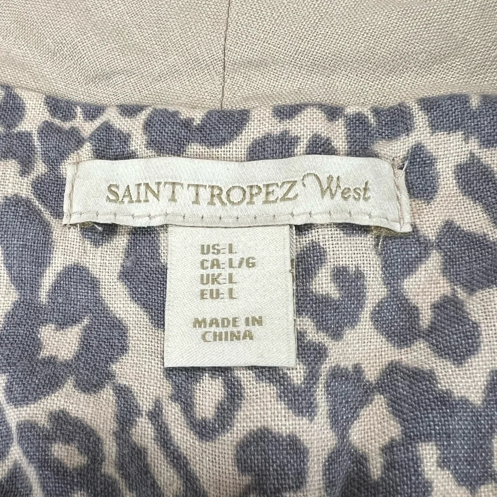 Saint Tropaz West Linen Women's Beige Jacket Size L - Picture 8 of 9